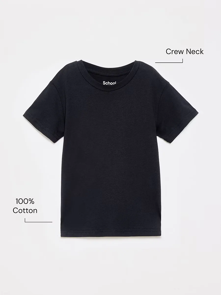 Navy Crew Neck School T-Shirt 2 Pack