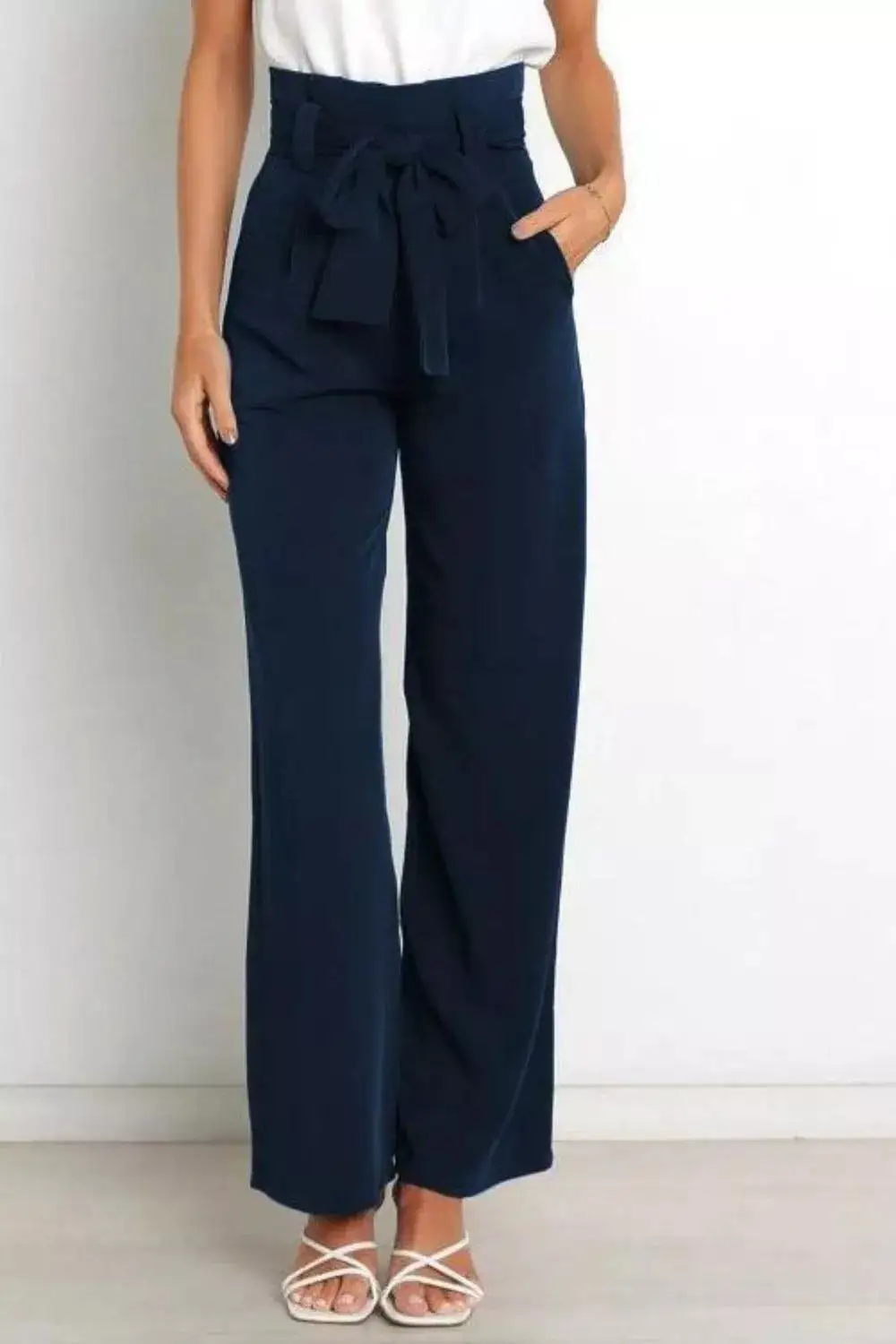 Wide Leg High Waist Pocketed Everyday Pants