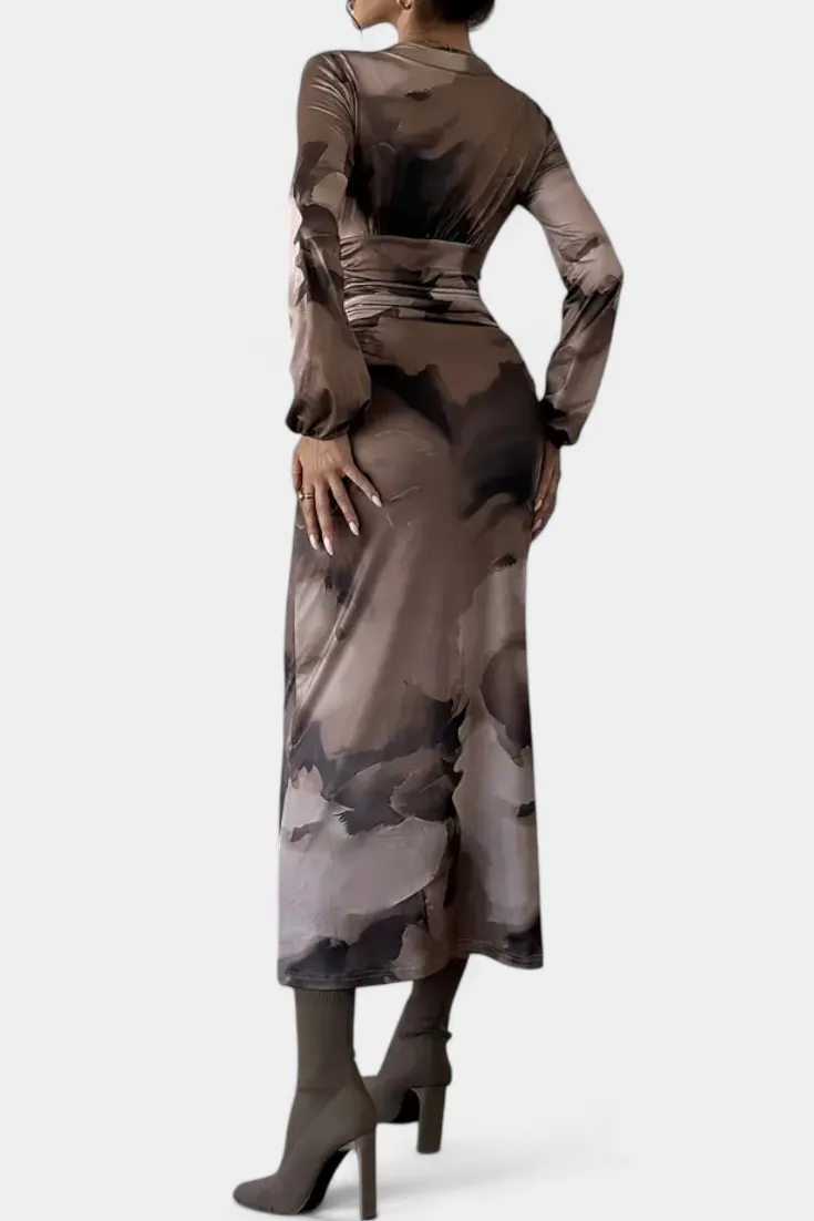Gradient-Print Midi Dress