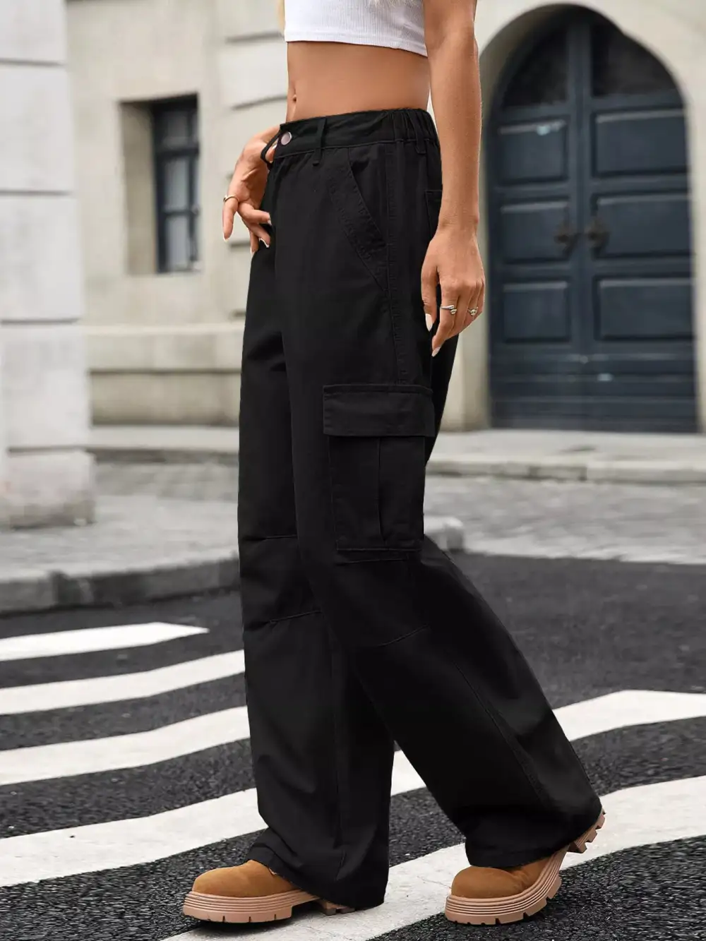 Polished Cargo Denim Jeans