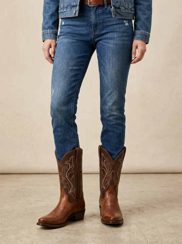 Unisex Outdoor Wear Western Embroidered Boots
