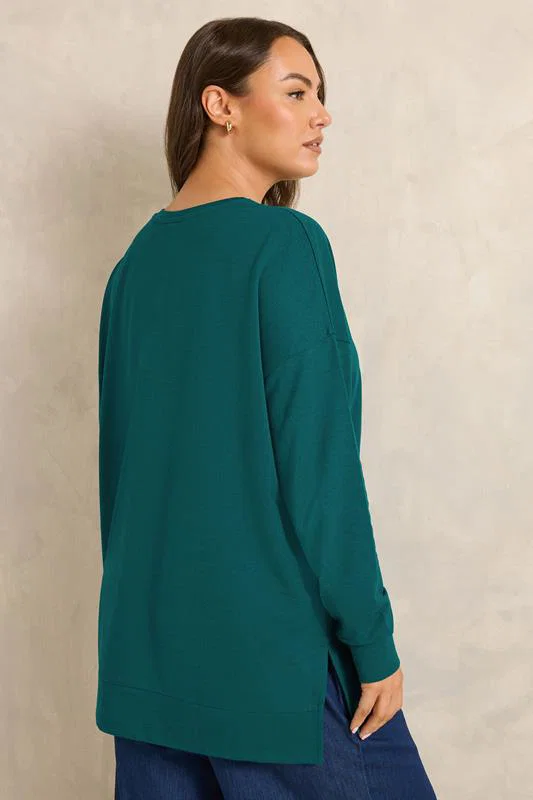Teal Green Luxe Sweatshirt detail 2