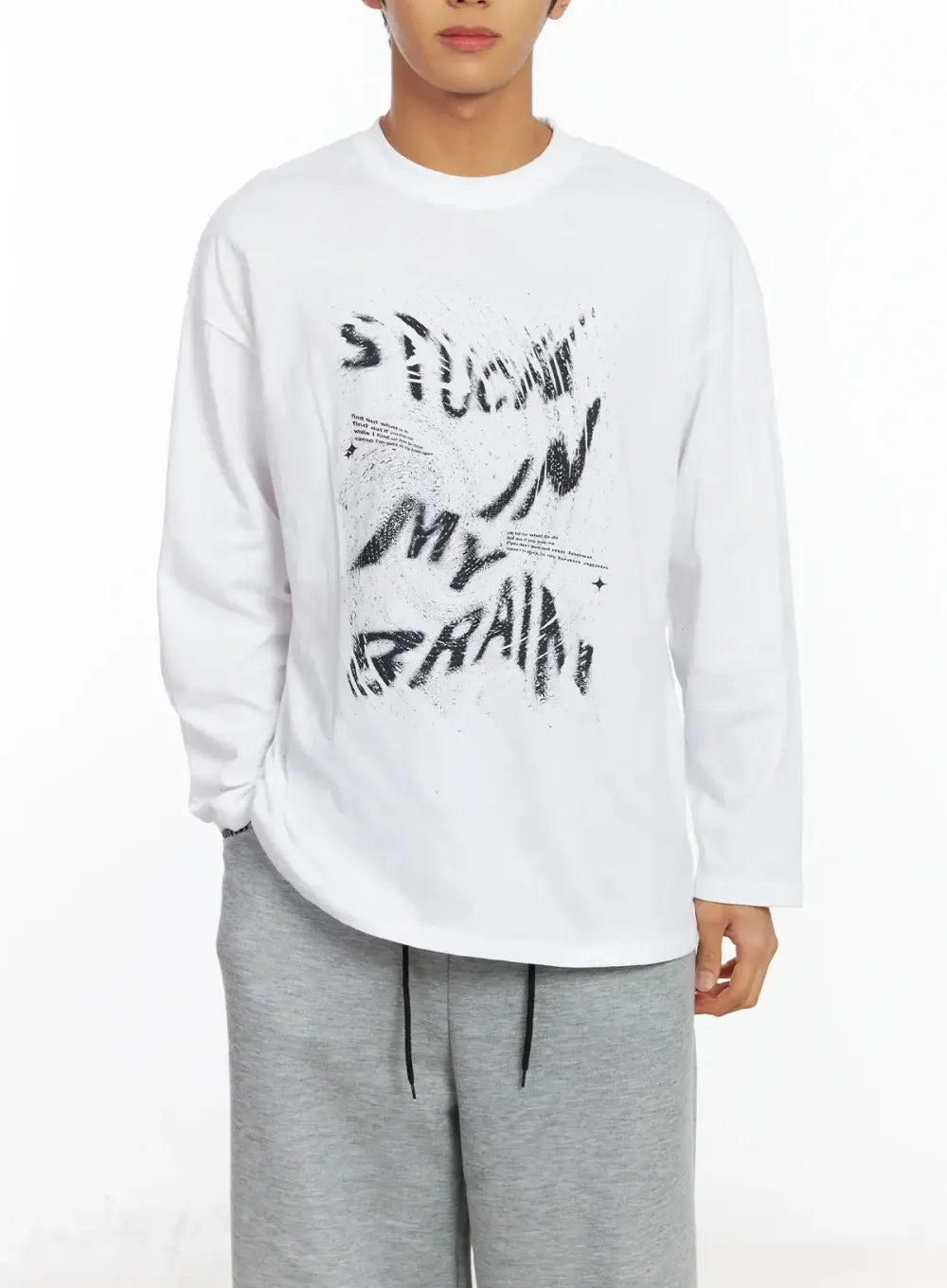 Men's Drop-Shoulder Graphic Long Sleeve Tee