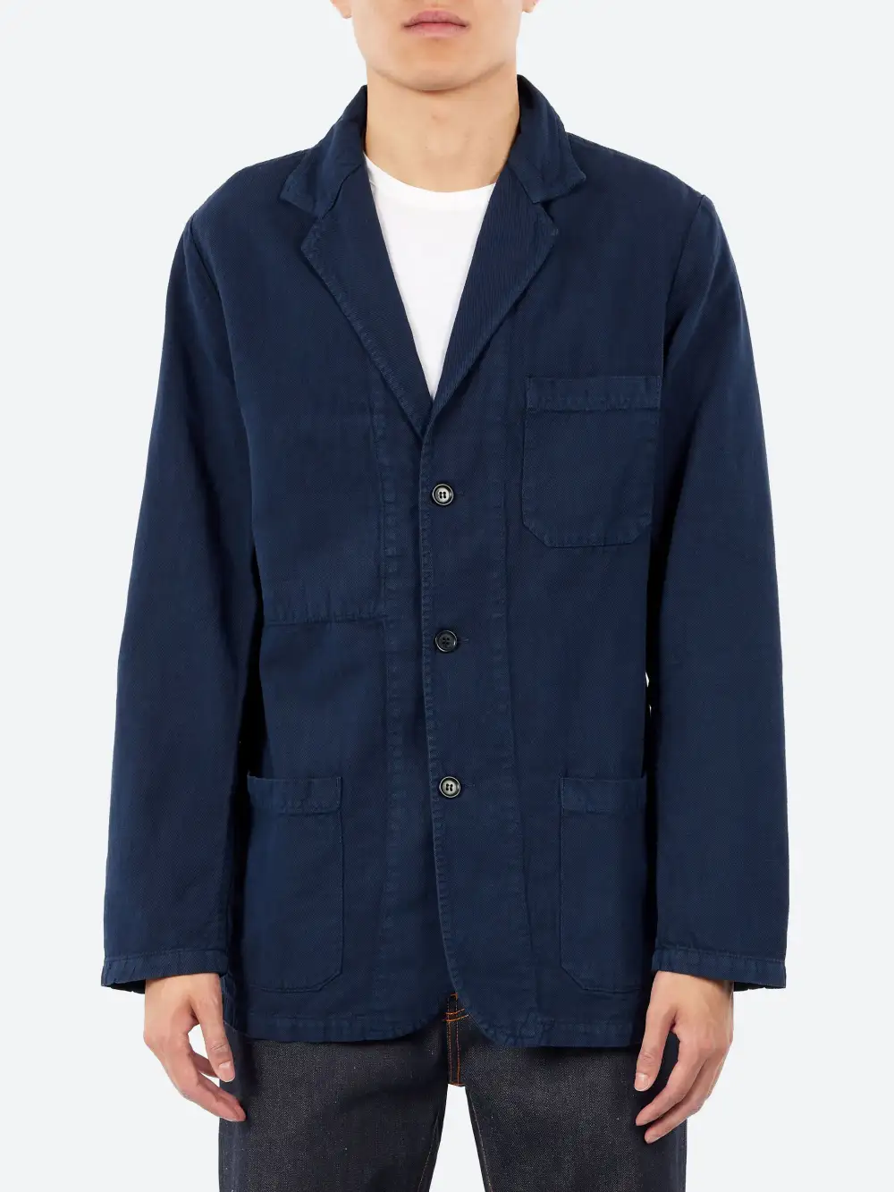 Men's Point Collar Button Front Blazer