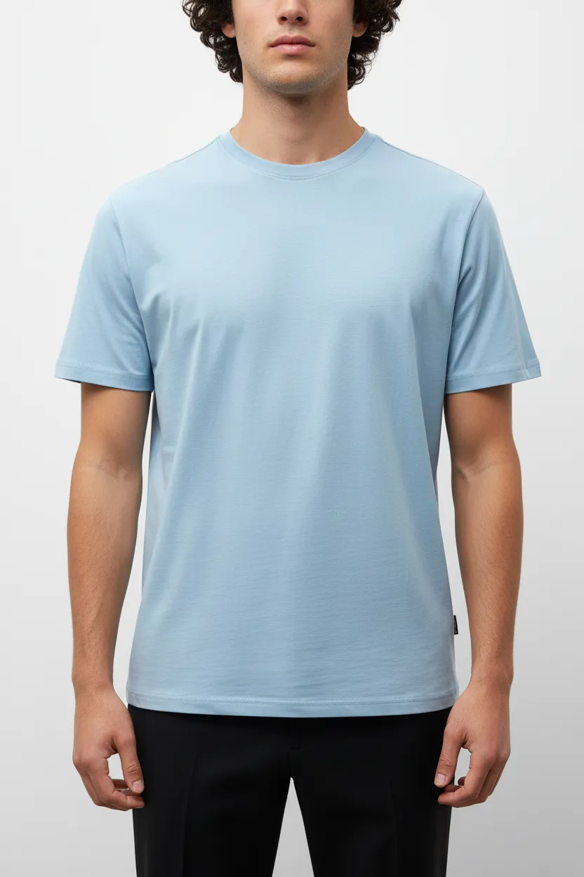 Refined Round Neck Cotton T-Shirt