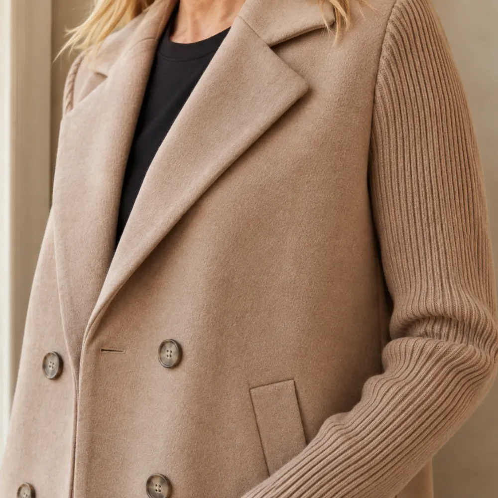 Double-Breasted Notched Lapel Blazer