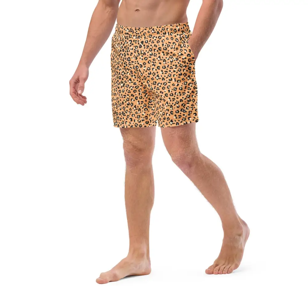Breathable Leopard Print Swim Trunks