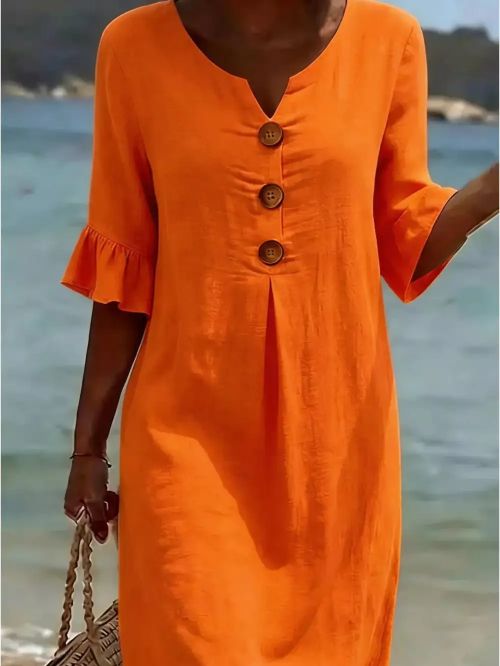 Button Dress Casual