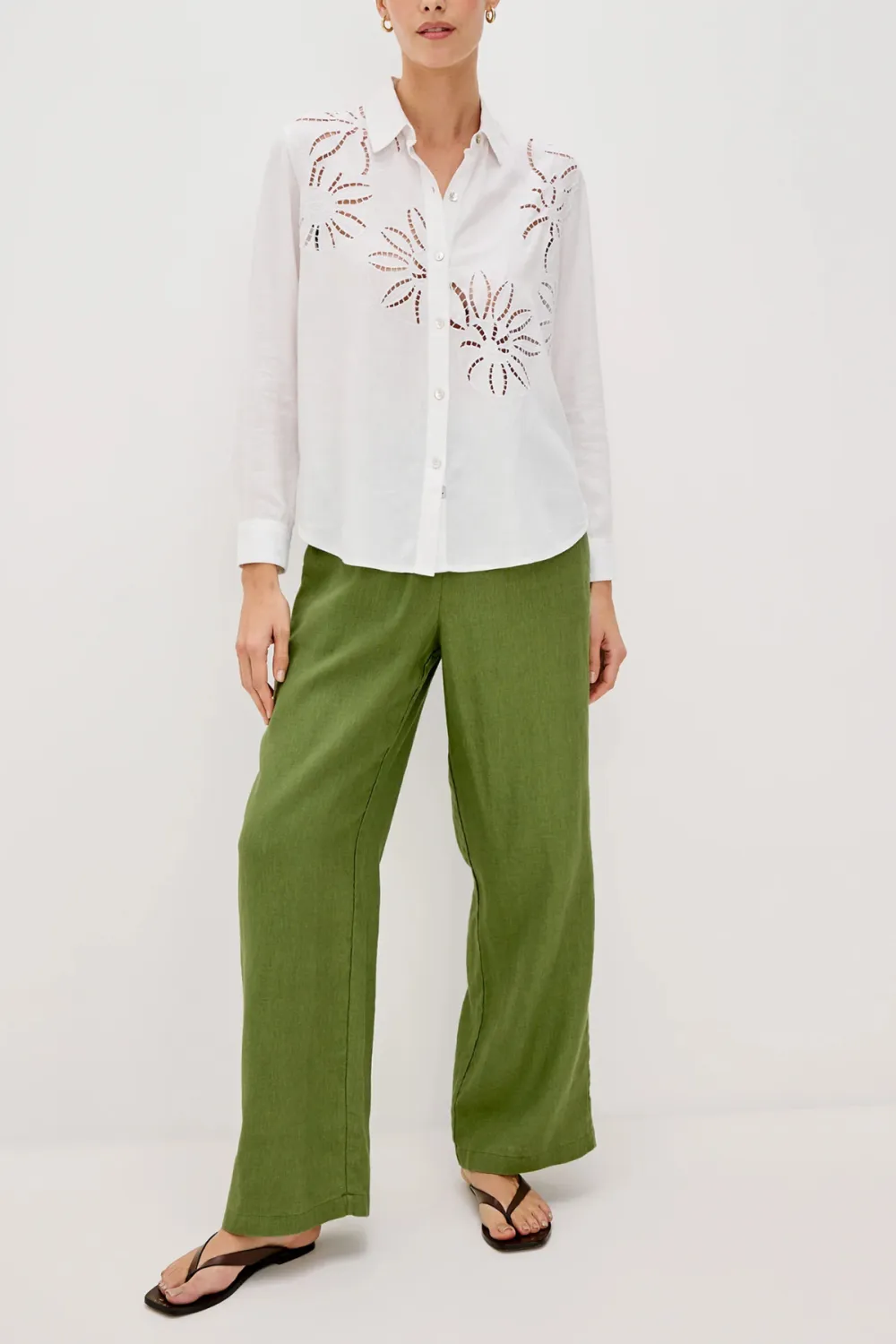 Eyelet Linen Rails Shirt