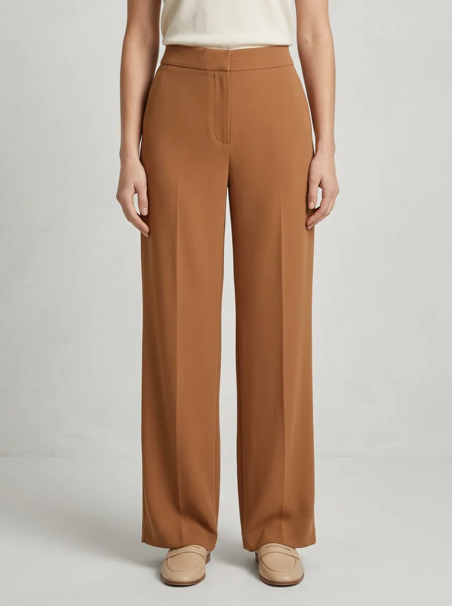 Relaxed High-Waisted Wide-Leg Trousers