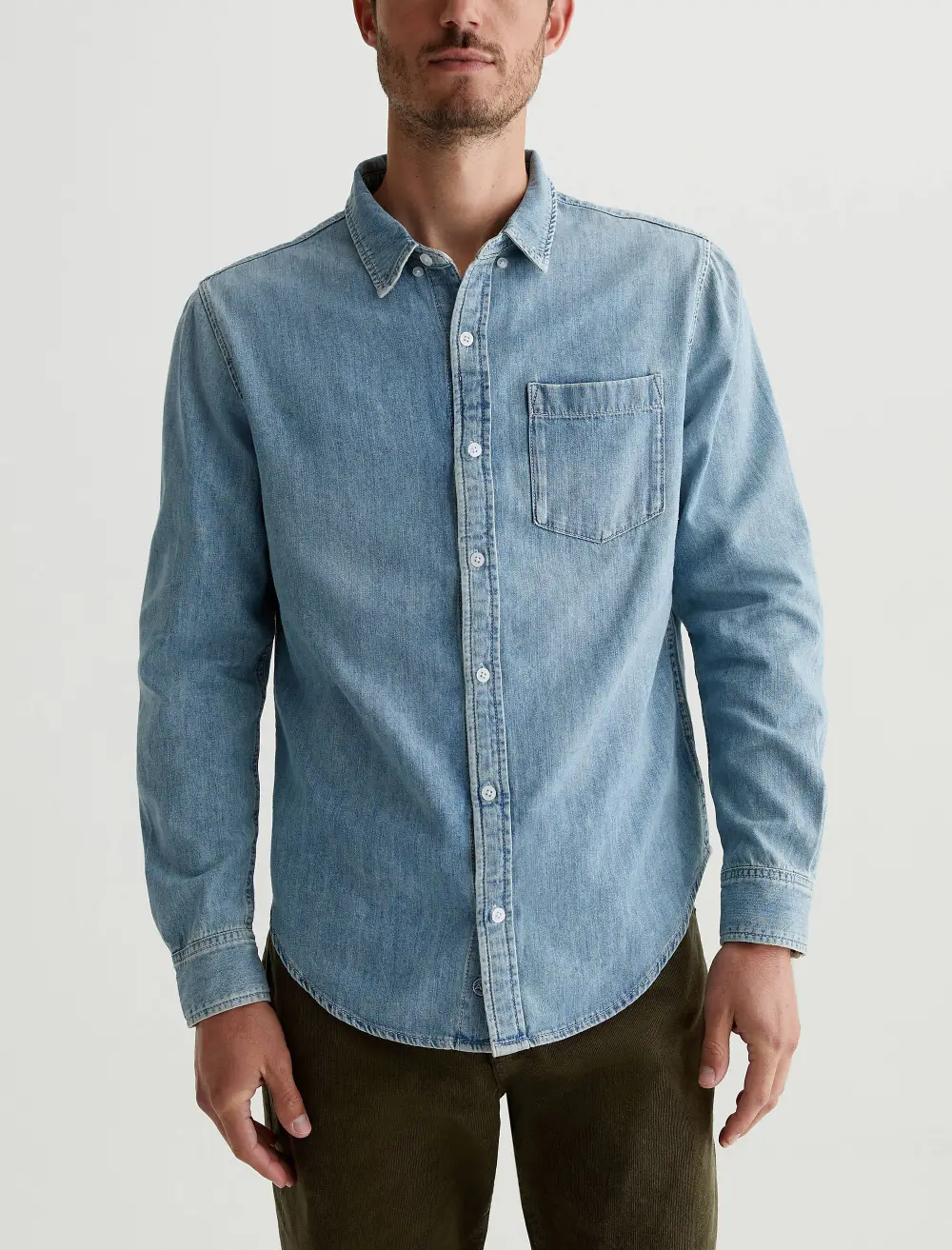 Men's Button Front Denim Shirt
