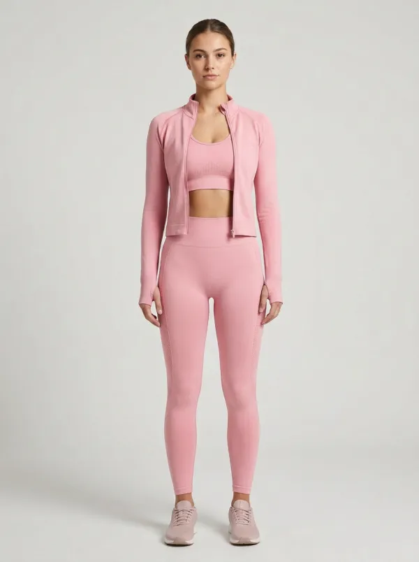 Utility Seamless Design Silhouette Women's Three Piece Activewear Set