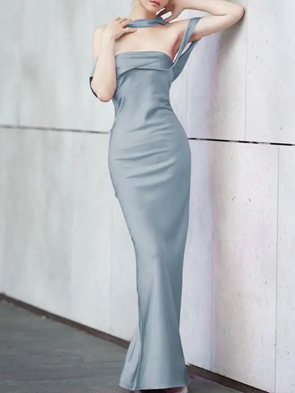Zipper Sleeveless Maxi Dress