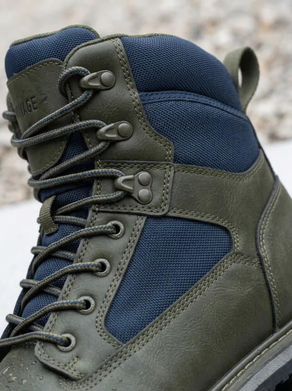 Men's Olive Green Waterproof Tactical Printed Work Boots