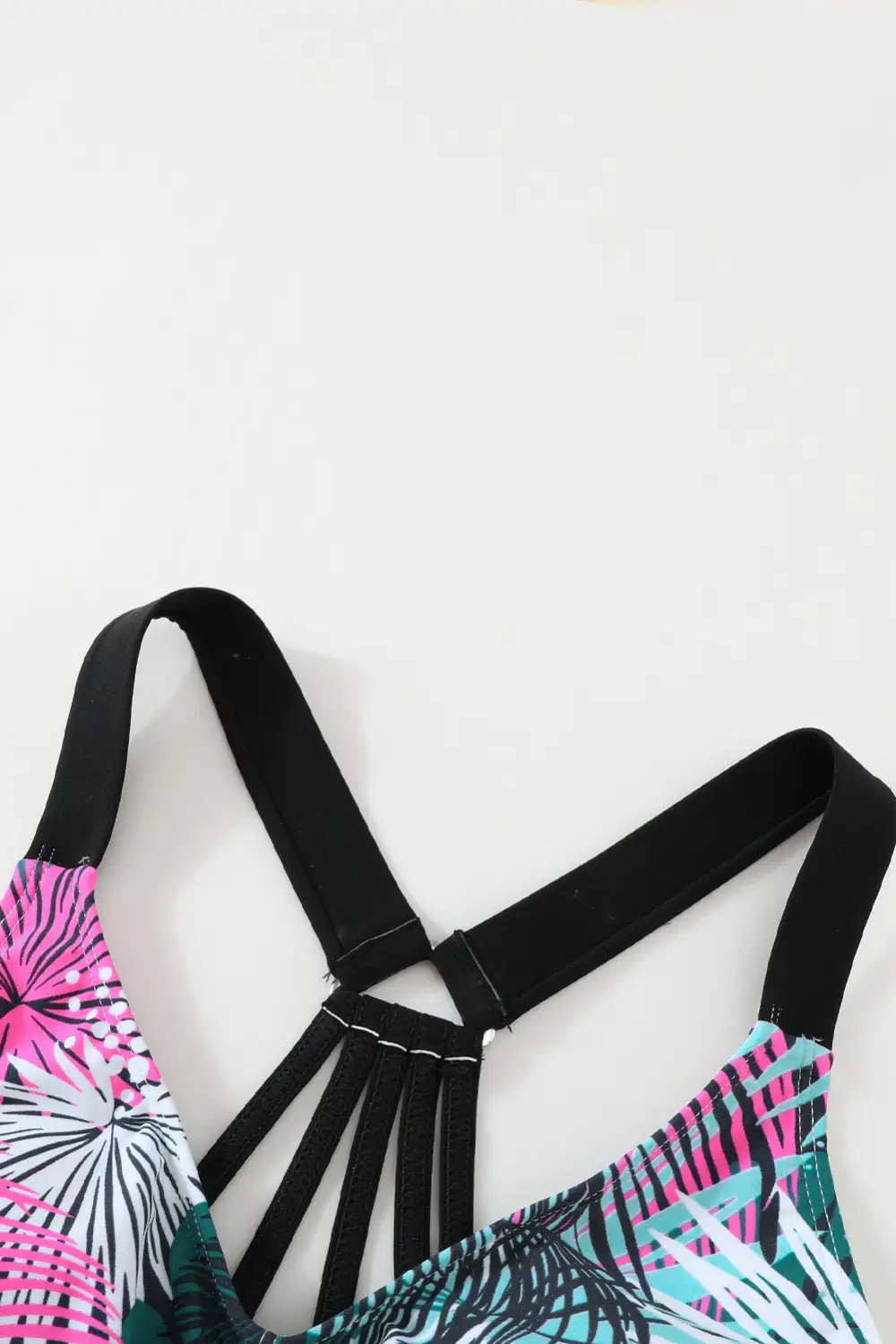 Swimwear Floral Printed Strappy Racerback Tankini Swim Top