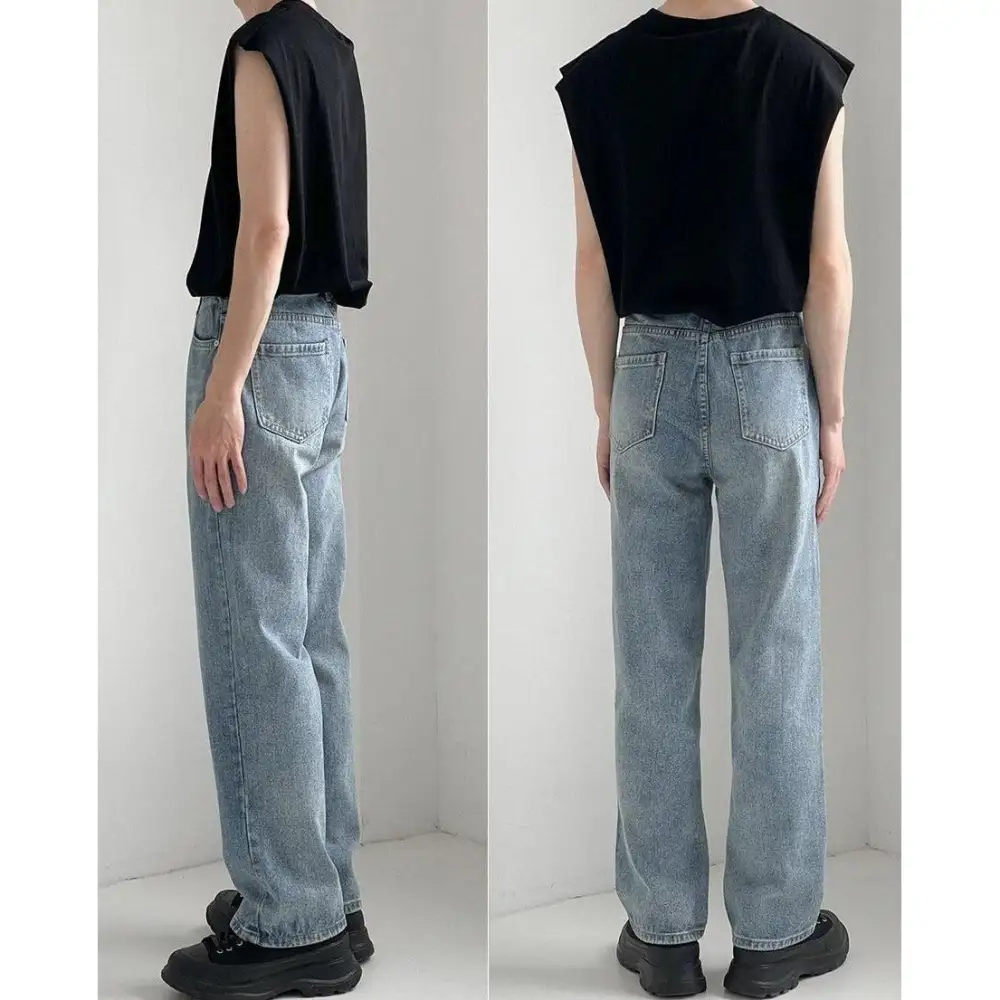 Roomy Fit Straight Leg Jeans