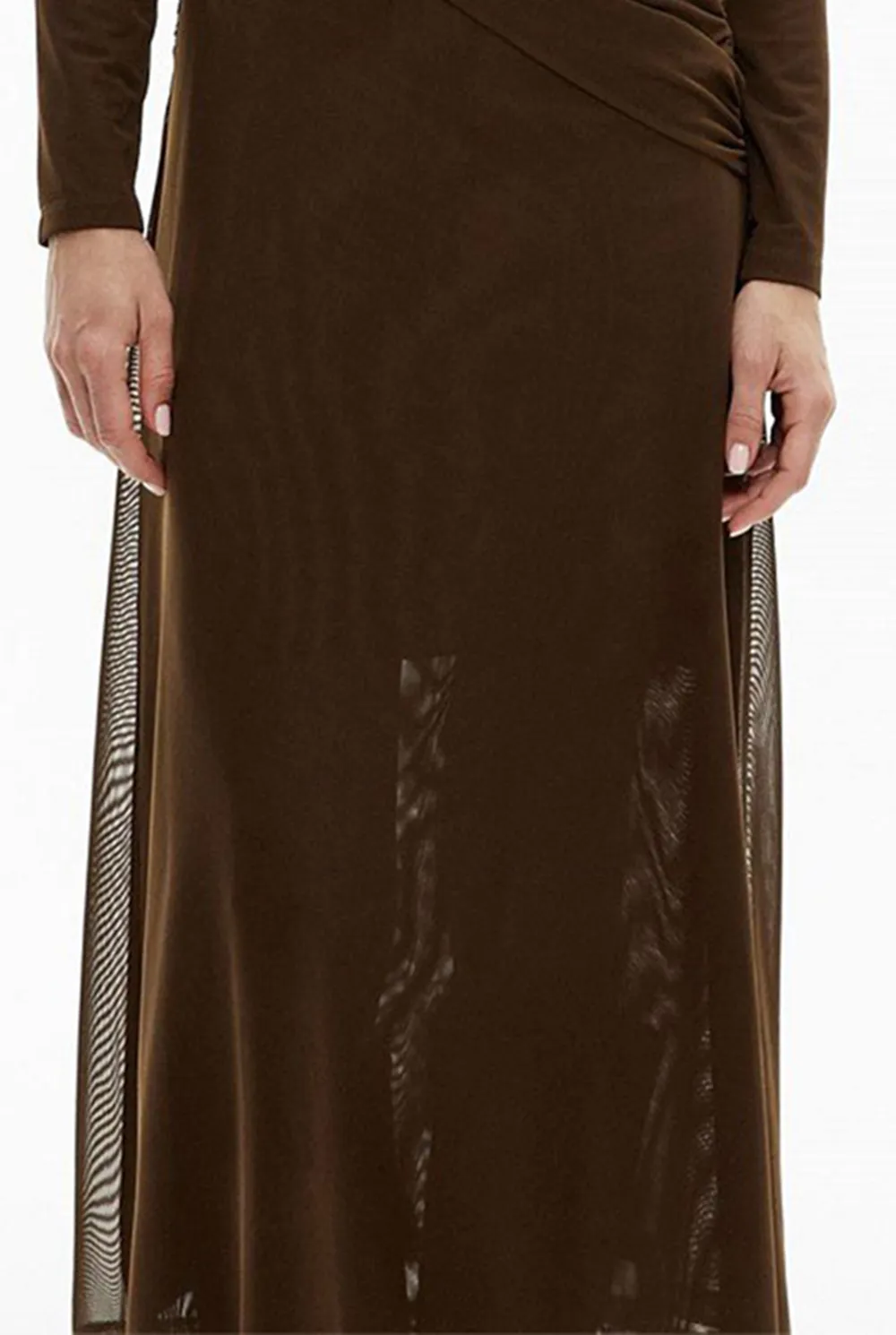 Net Fabric Pleated Dress