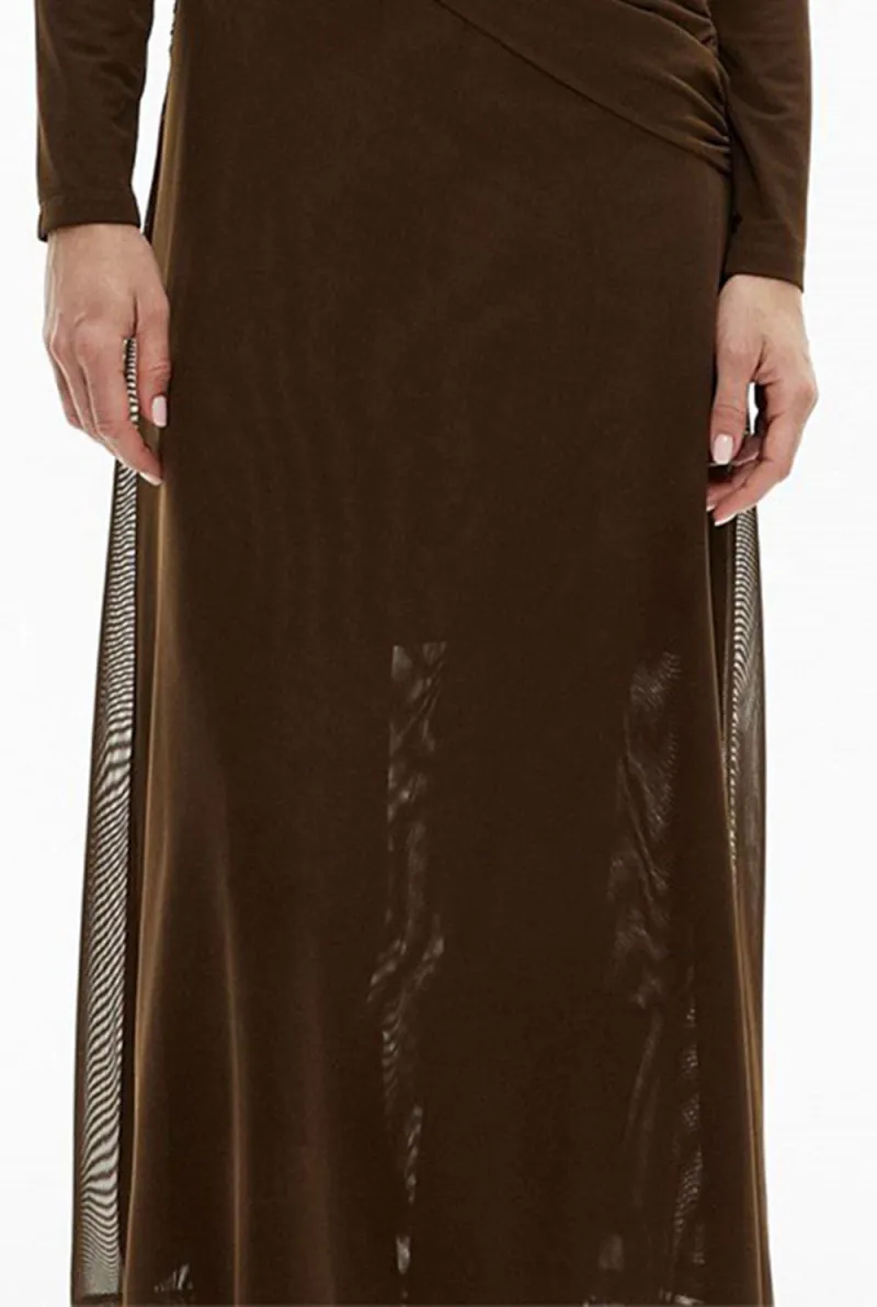 Net Fabric Pleated Dress