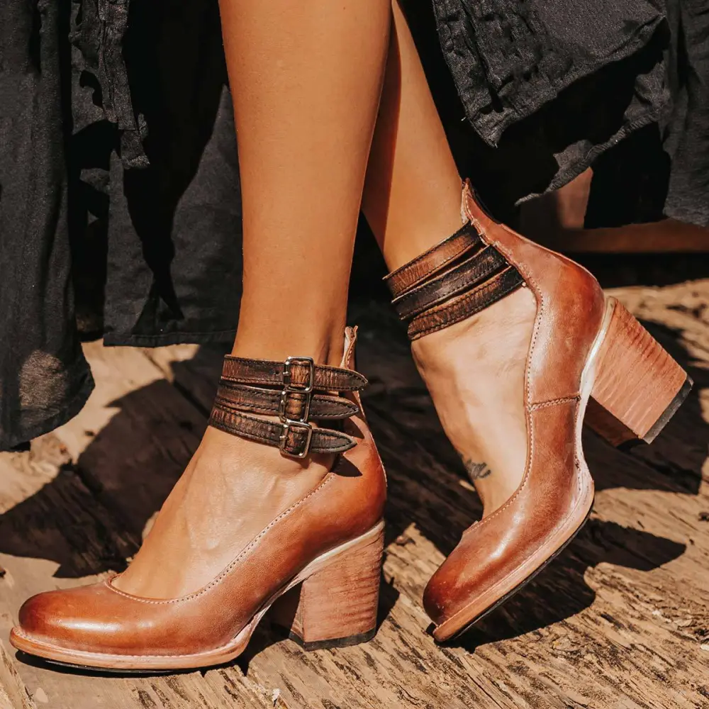  Block Heel Strap Shoes Apparel