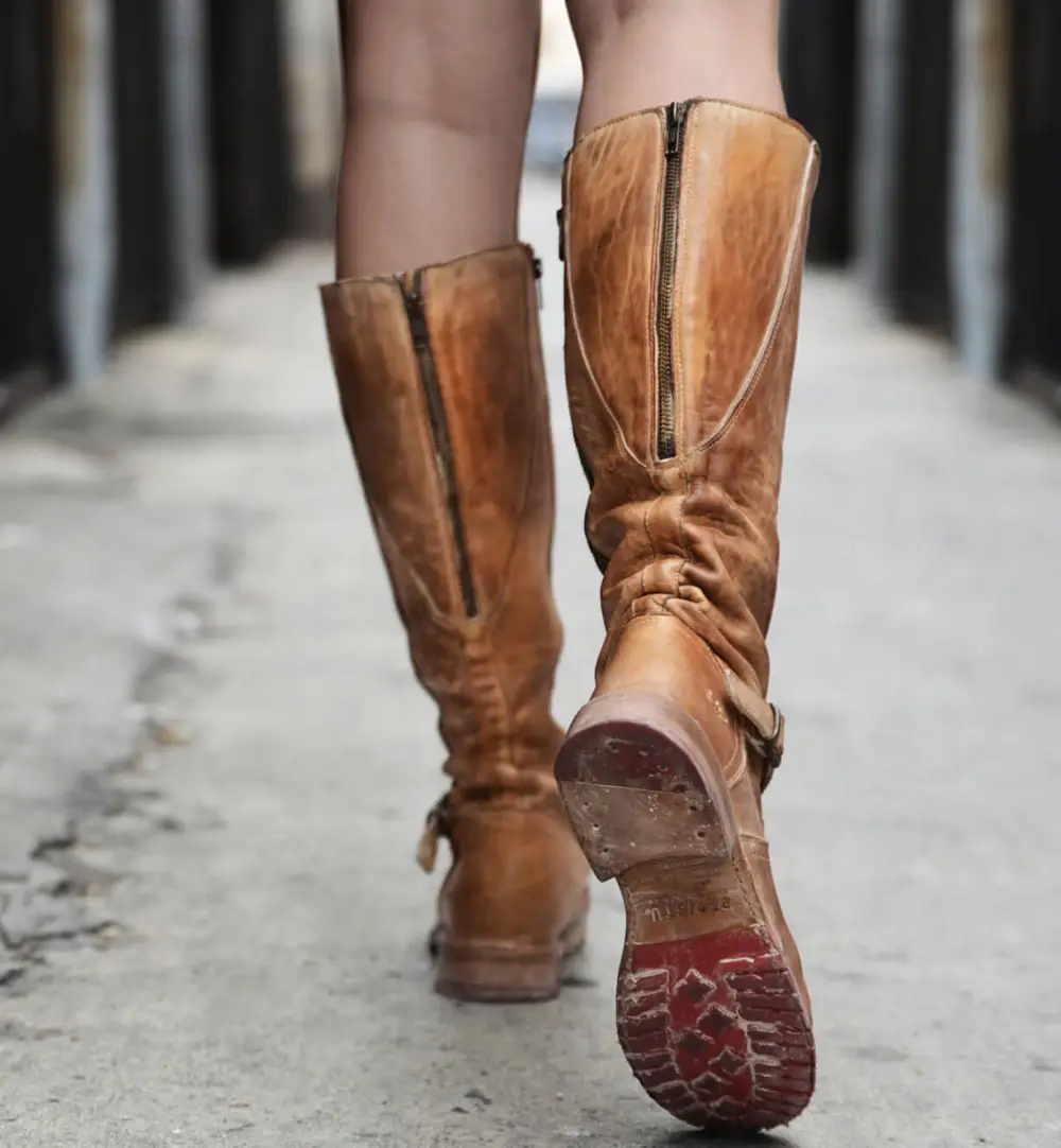 Buckled Layered Riding Boots