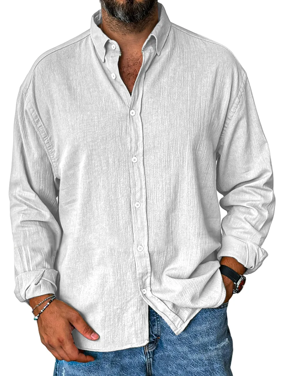 Soft Touch Long Sleeve Open Collar Shirt