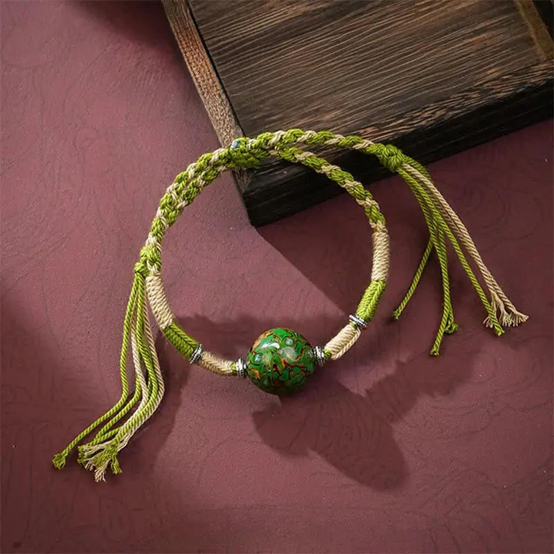 Lacquer Craft Bead Braided String Bracelet