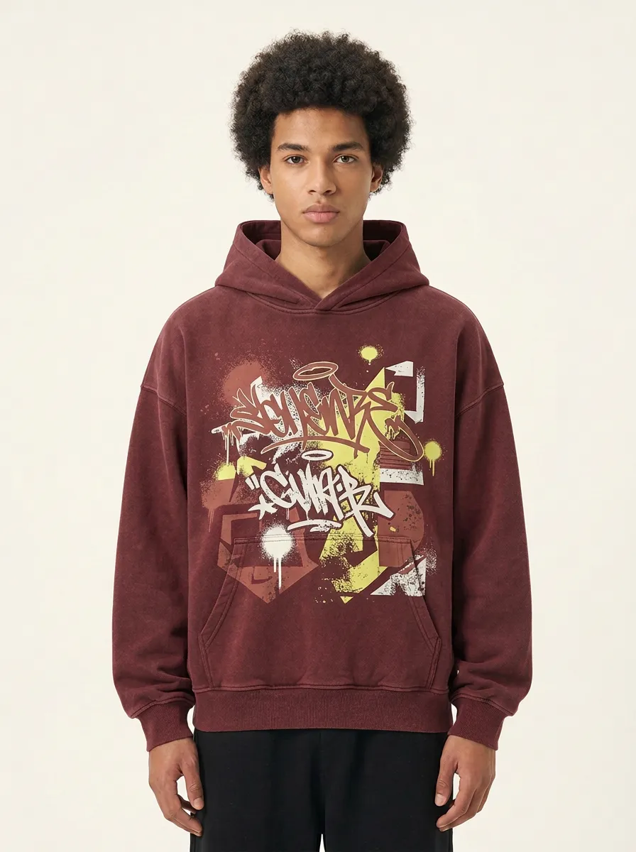 Unisex Streetwear Urban Graffiti Hoodie