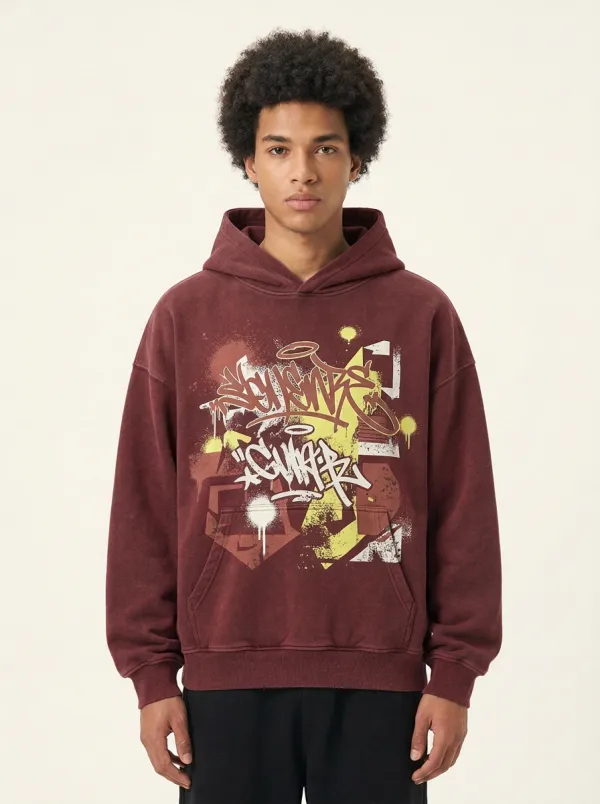 Unisex Streetwear Urban Graffiti Hoodie