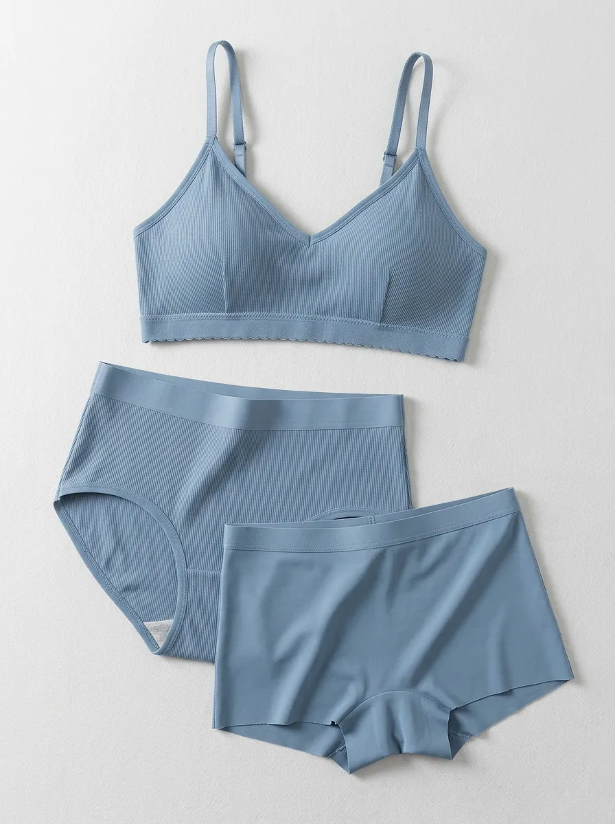 Ribbed Seamless Underwear Set