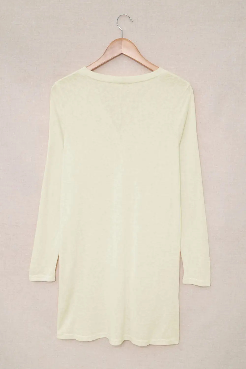 Solid Open-Front Buttons Cardigan