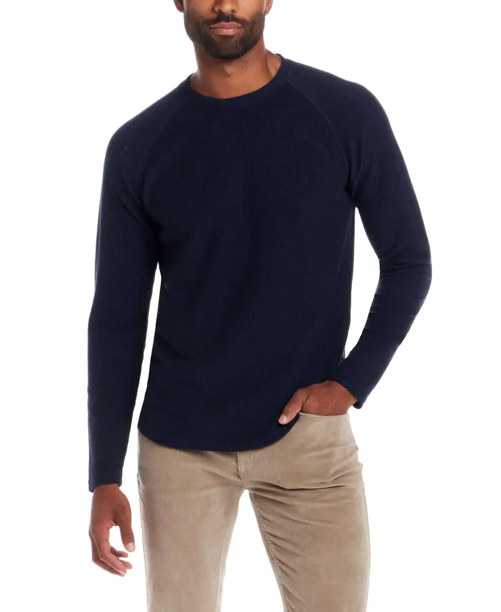 Men's Textured Crewneck Raglan T-Shirt