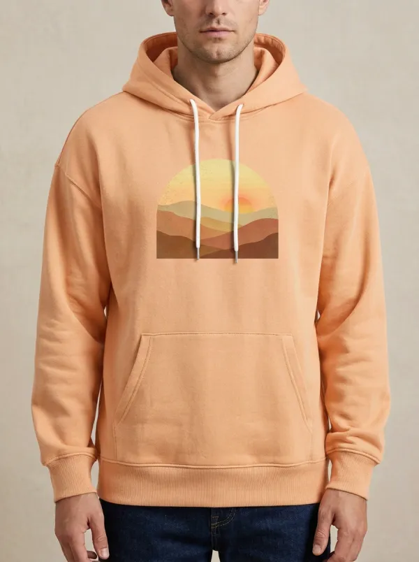 Men's Nature Lover Desert Sunset Graphic Print Hoodie