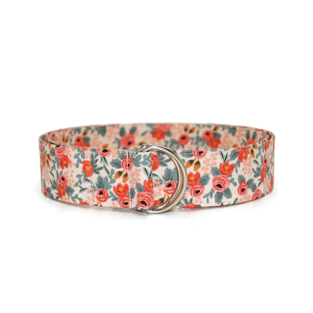 Blooming Floral D-Ring Cotton Belt