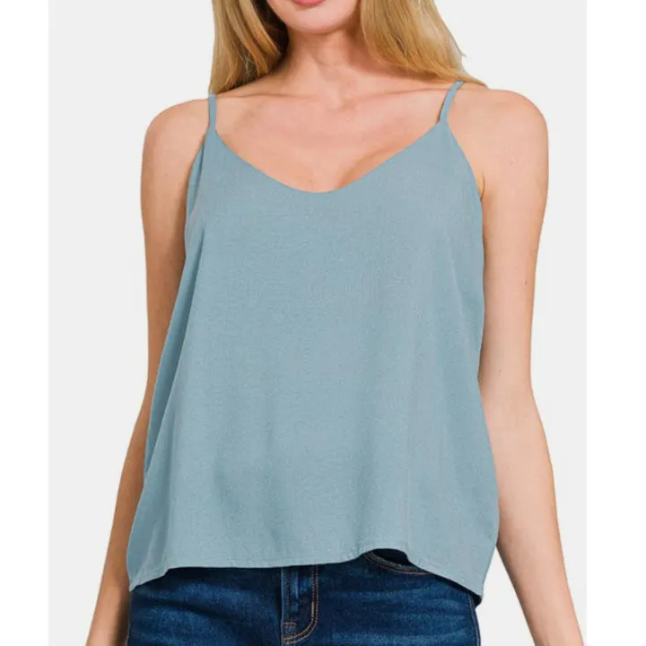 Two Layered Spaghetti Strap Camisole Top