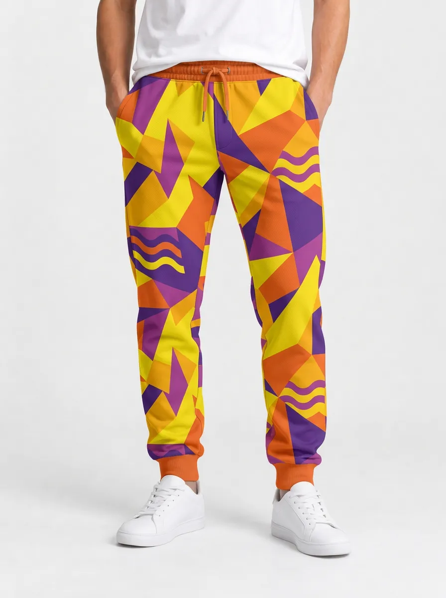 Men's Abstract Geometric Streetwear Joggers
