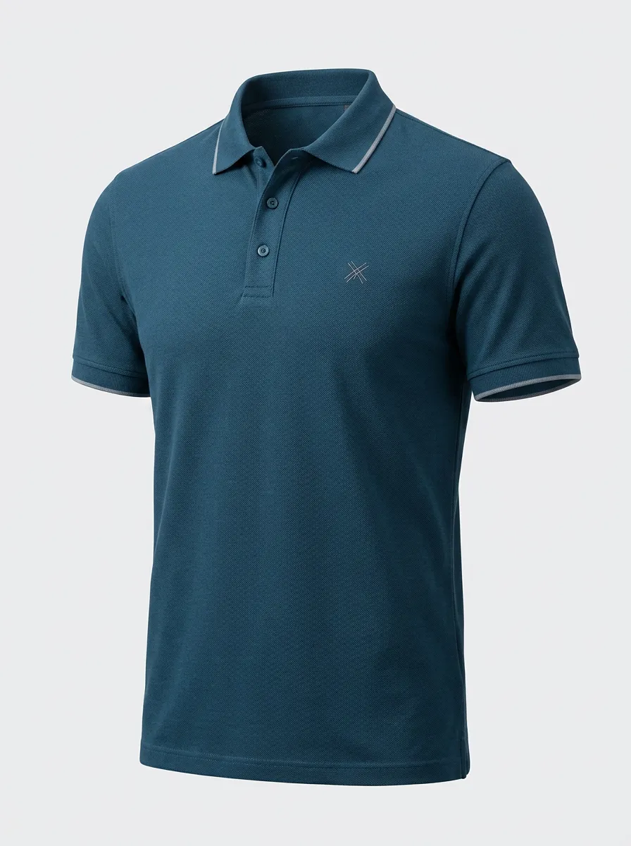 Cross-Detail Embroidered-Detail Men's Polo Shirt