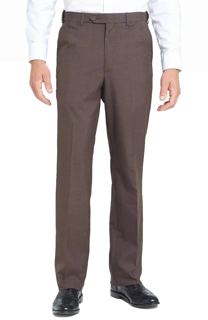 Classic Gabardine Tropical Weave Flannel Flat Front Pleated Front Trousers