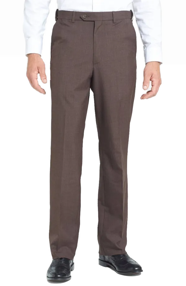 Gabardine Tropical Weave Flannel Flat Front Regular Rise Trousers