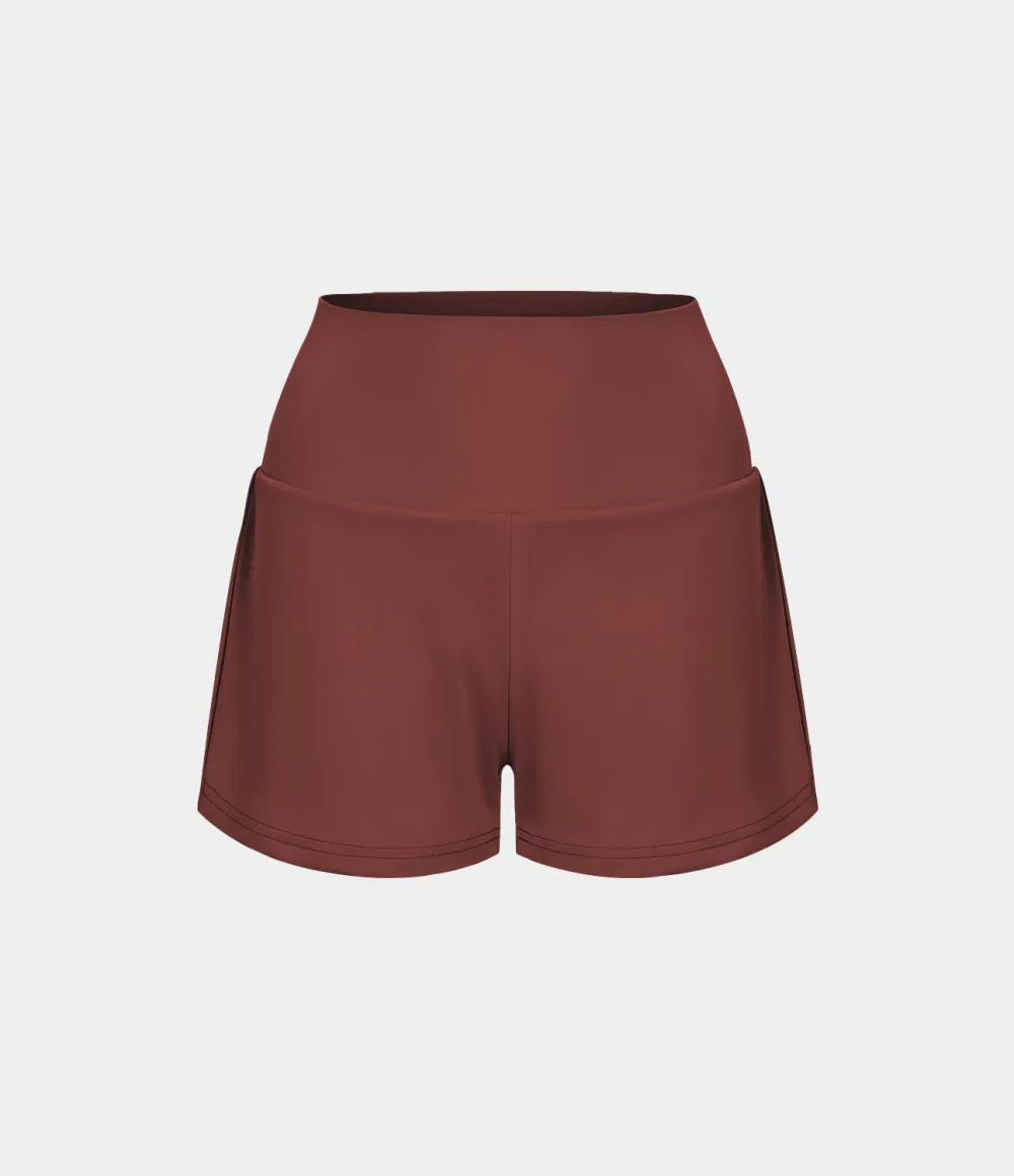 2026🔥  Super High Waisted Back Pocket & Side Hidden Pocket 2-in-1 Yoga Shorts 2.5