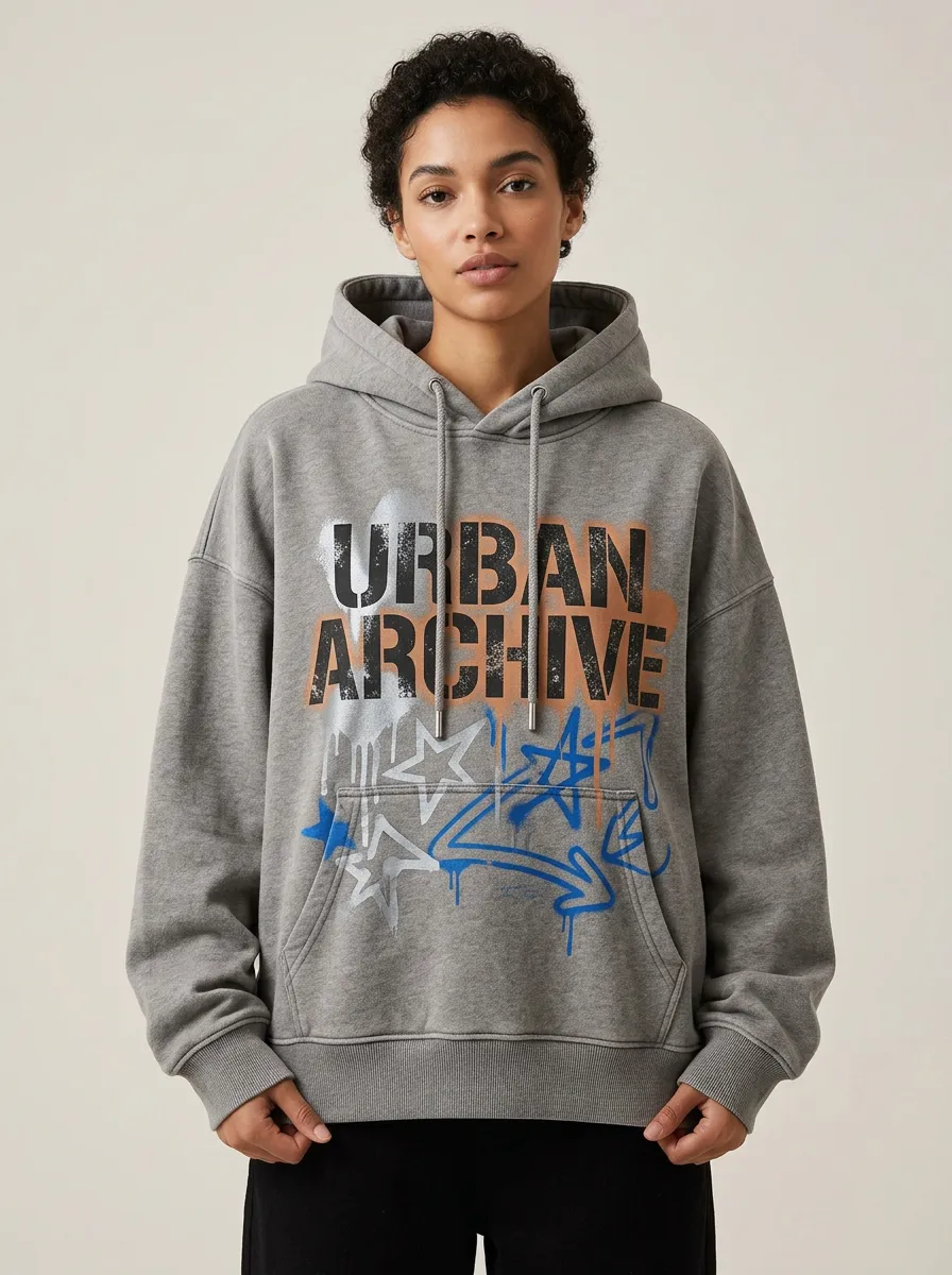 Unisex Urban Archive Graffiti Star Hoodie