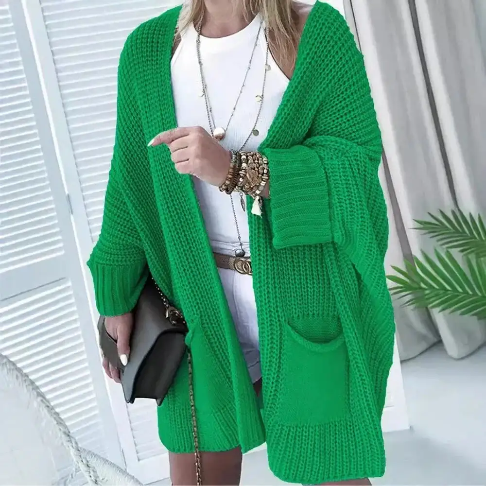 Oversized Hooded Midi-Knit Coat
