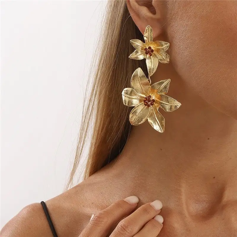 Modern Floral Statement Earrings