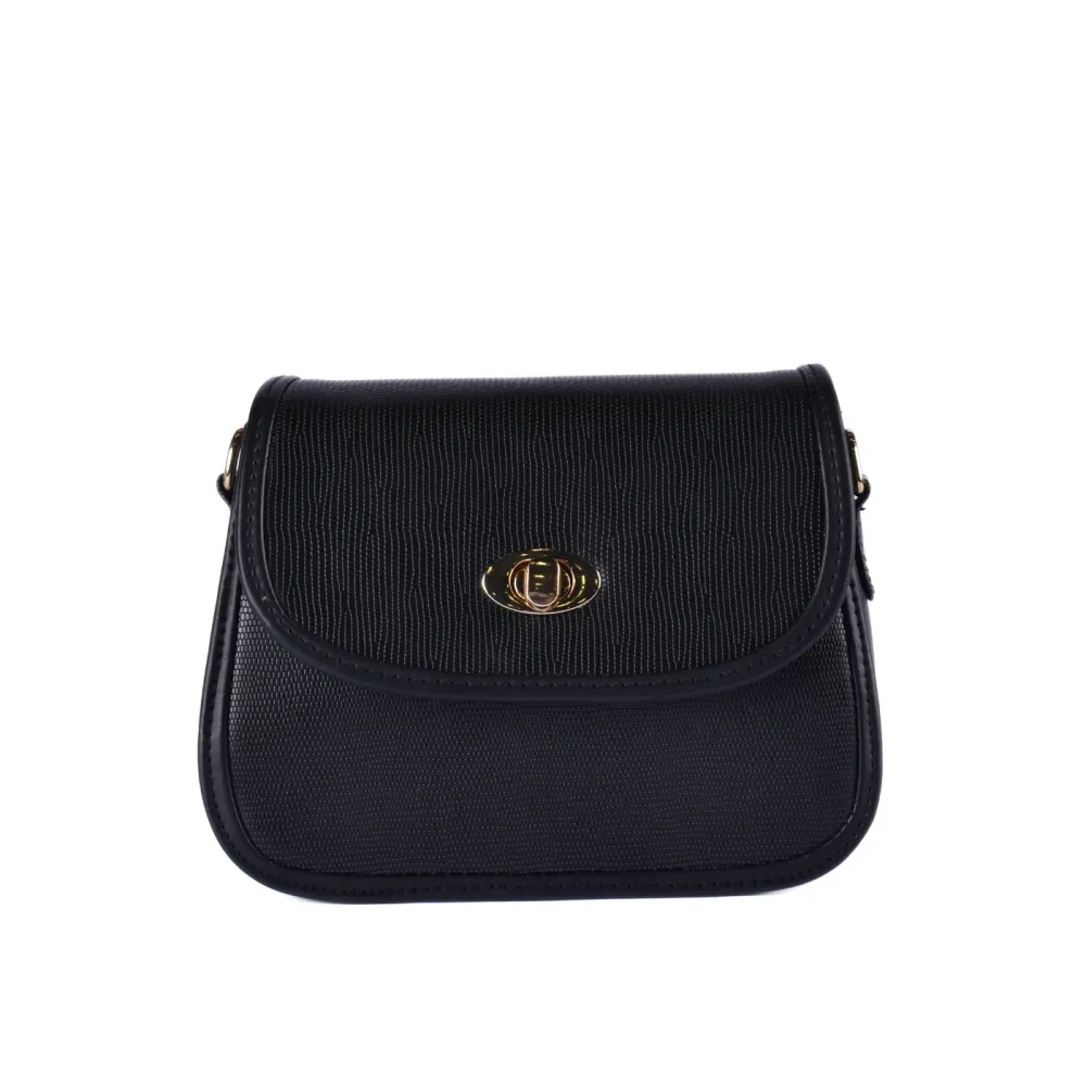 Polished Leather Compact Crossbody Bag