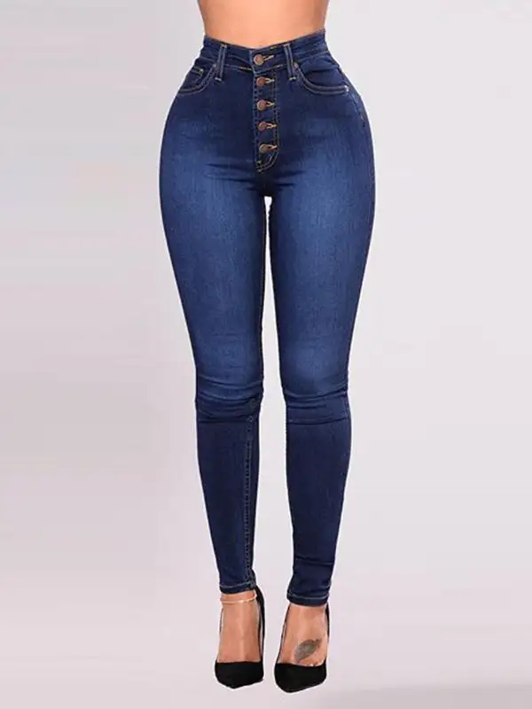 High Waist Skinny Fit Seamed Jeans