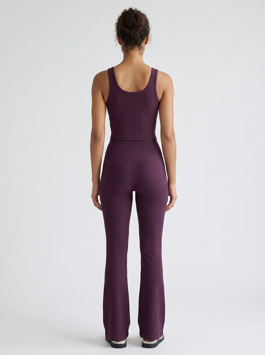 Yoga Women's Tank Top Flare Pants Active Set
