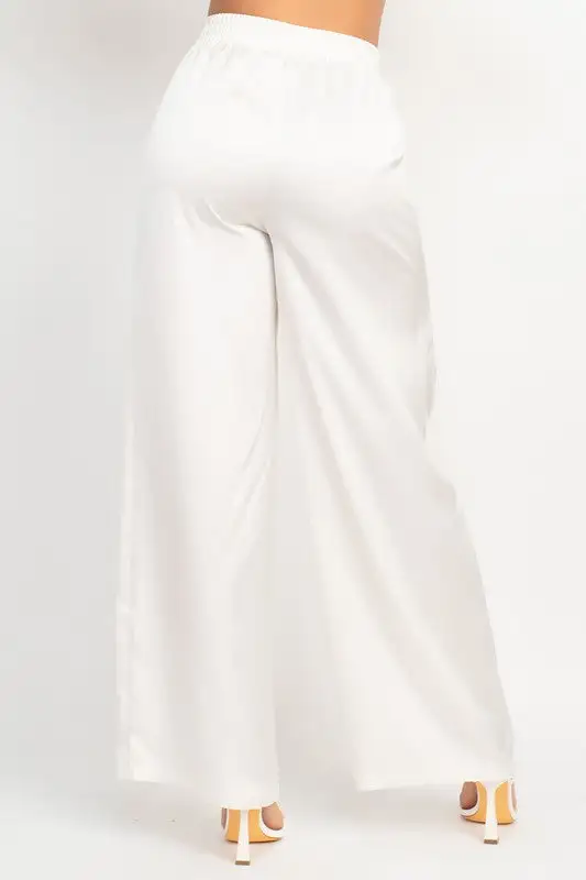 Wide Leg Smocked Pants