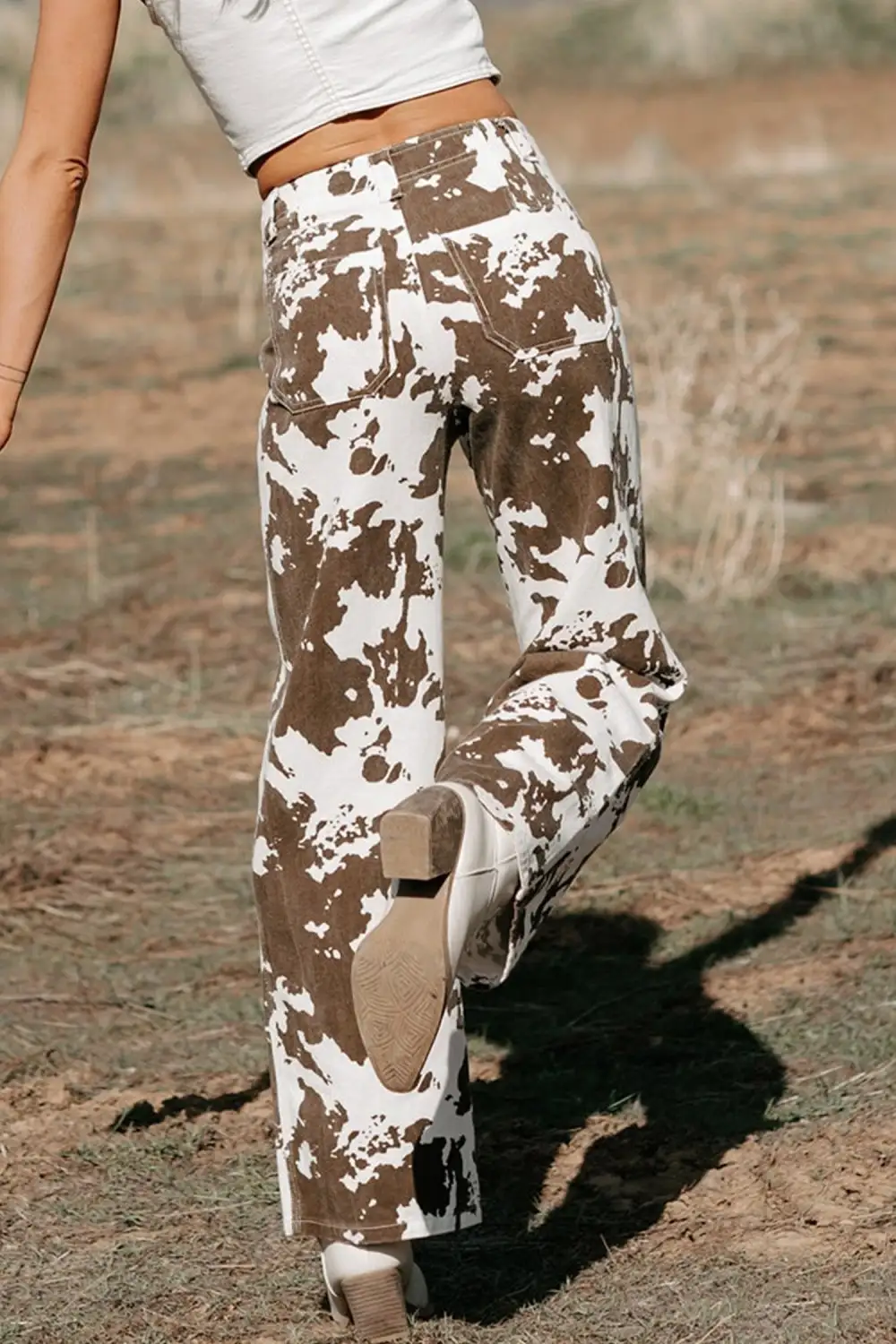 Women's Abstract Pattern Regular Fit Full Length Western Style Jeans