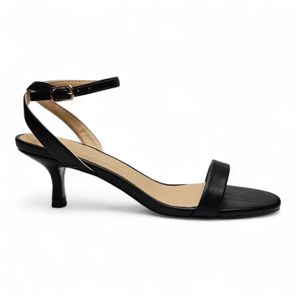 Del Mar Minimal Ankle Strap Kitten Heel