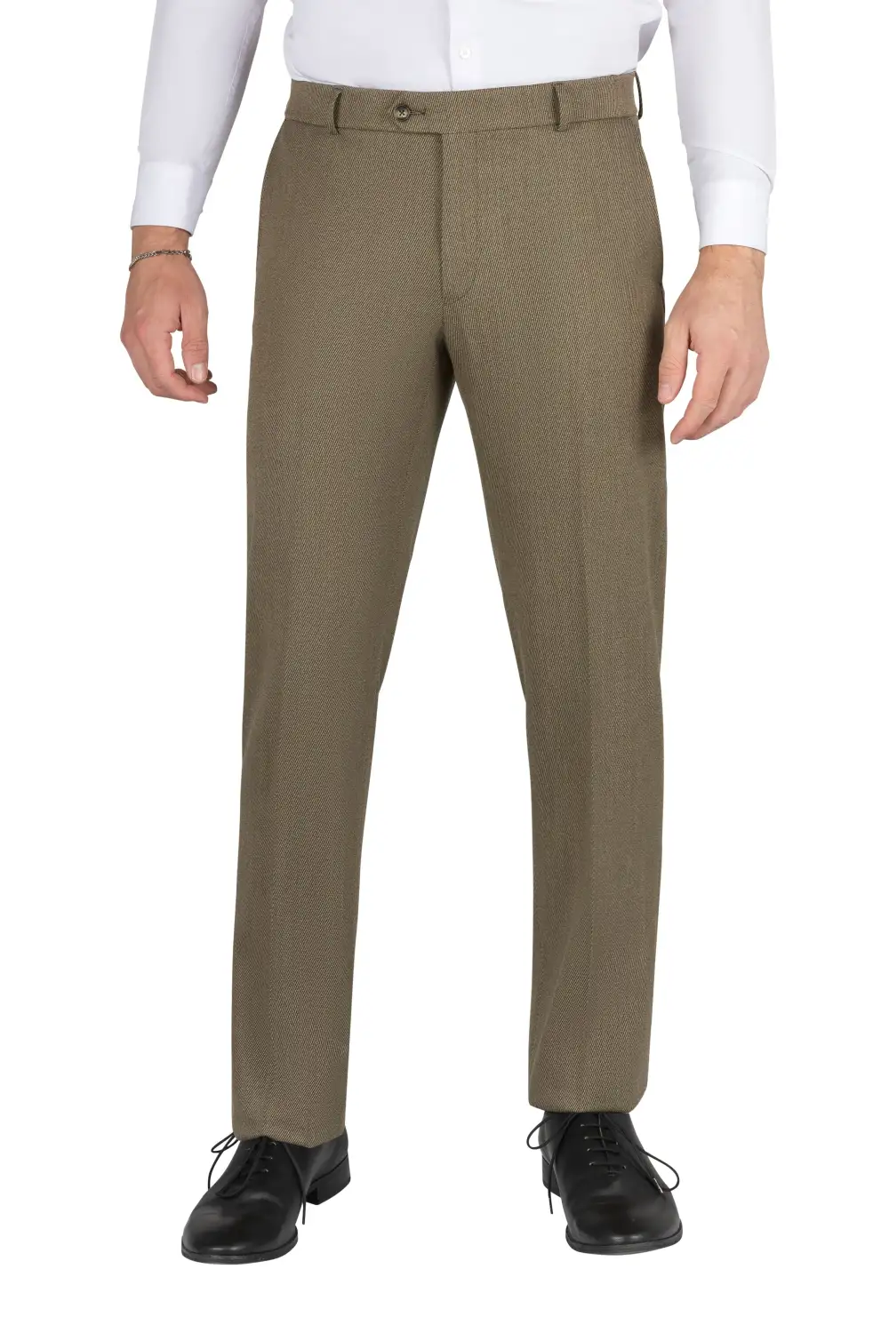 Refined Flat Front Regular Rise Traditional Fit Trousers