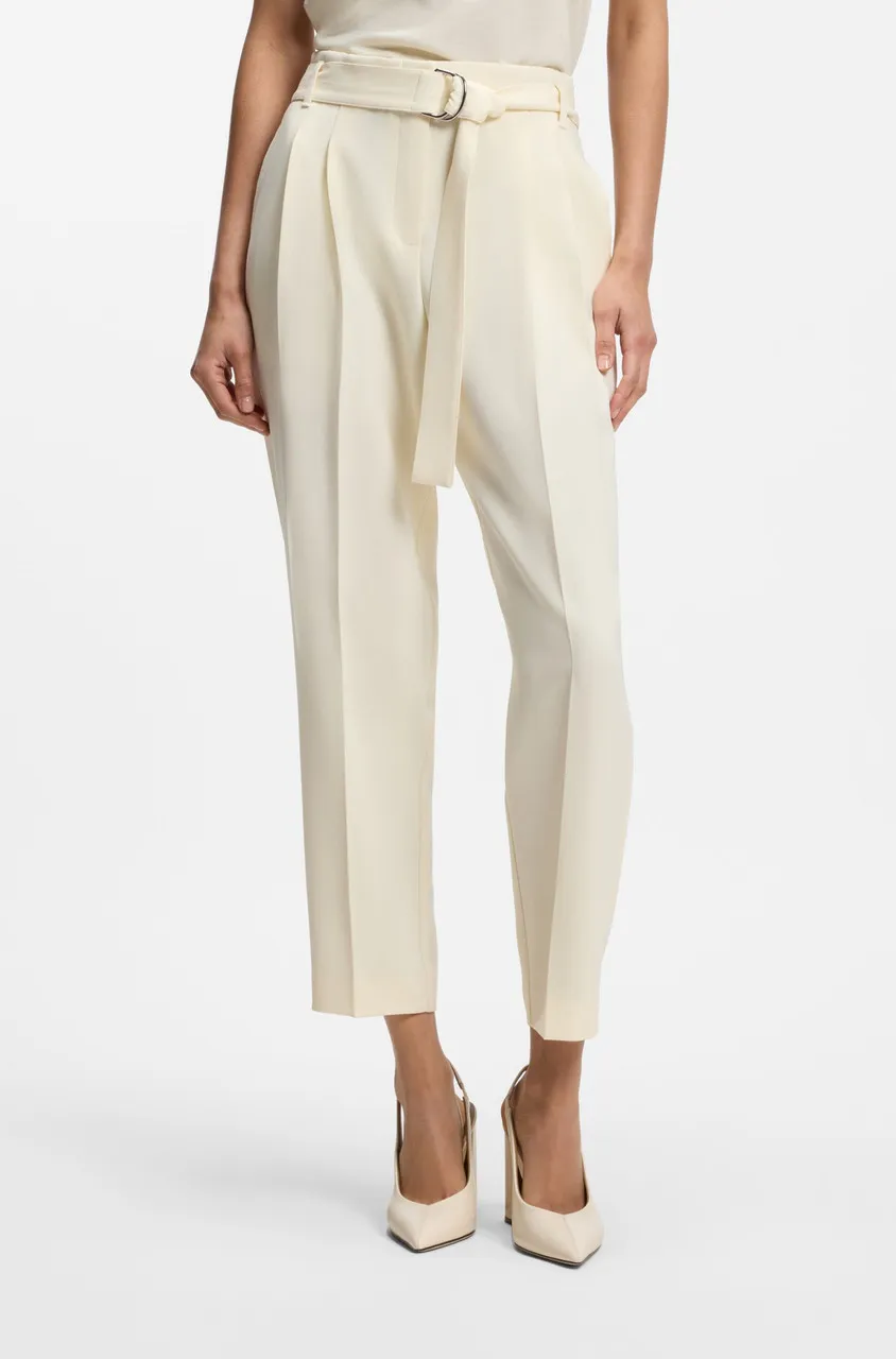 Cropped High-Rise Tapered Women's Trousers